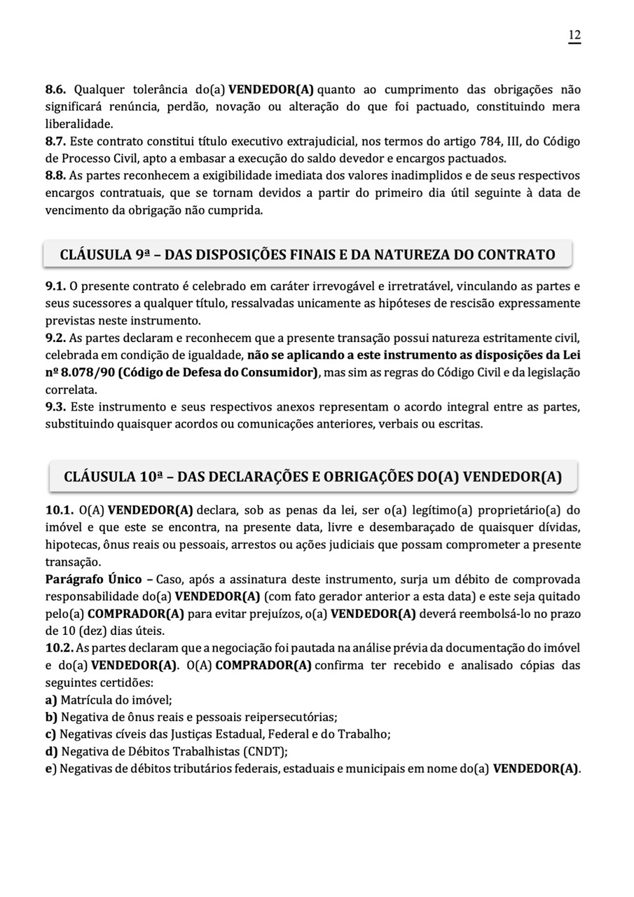 Página 12 do contrato